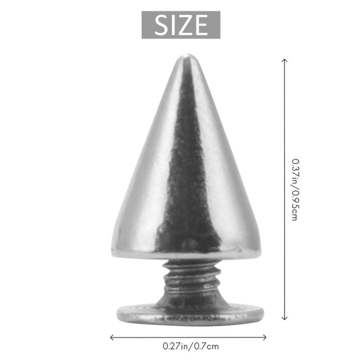 100pcs-set-9-5mm-silver-cone-spikes-screwback-studs-diy-craft-cool-rivets-punk