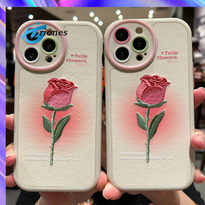 เคสโทรศัพท์ดอกทิวลิปการออกแบบลวดลายปลอกหุ้มแบบนิ่มใช้ได้กับ Iphone 14 13 12 11ซีรีส์