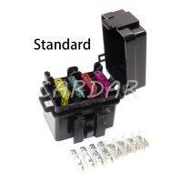 1 Set 4 Way Black Standard Automotive Circuit Controller Box Medium Relay Fuse Box Assembly Car Insurance Fuse Holder Fuses Accessories