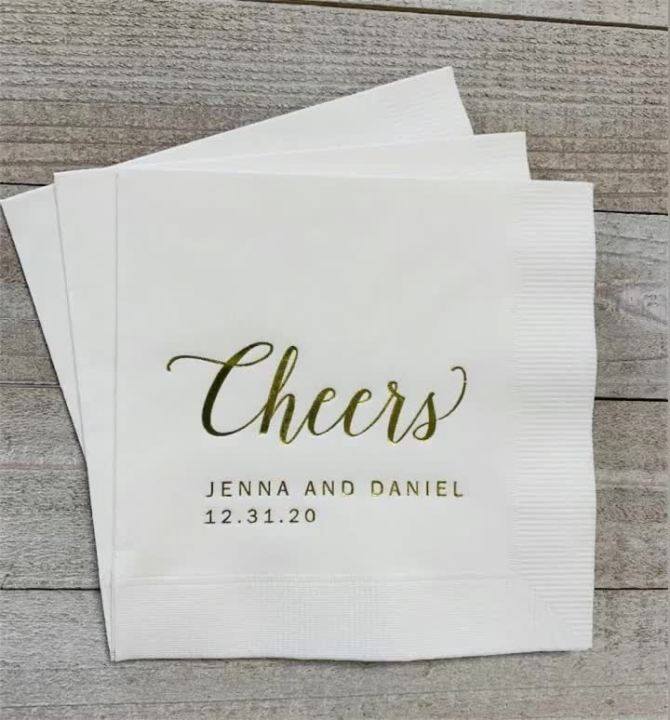 Personalized Napkins Wedding Napkins Custom Monogram Cheers Rehearsal ...