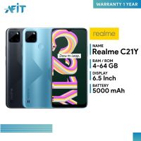 (แถมเคสใส) Realme C21y (3+32GB) (4+64GB) สมาร์ทโฟนเรียลมี แบตเตอรี่ 5000 mAh  มือถือ 2 ซิม Nano // ประกันศูนย์ไทย 1 ปี