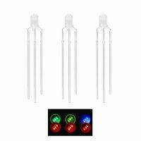 100PCS 3mm LED Diode Red/Green/Blue/Emerald Green Lights Bi-Color Common Cathode/Anode Diffused Bulb Lamps Light Emitting Diodes Electrical Circuitry