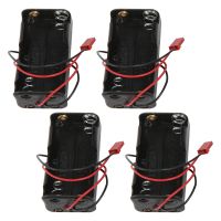 4Pack 6V 4XAA Battery Container Case Holder Pack Box JST Plug Receiver for Redcat 1/8 1/10 RC Nitro Power Car Truck