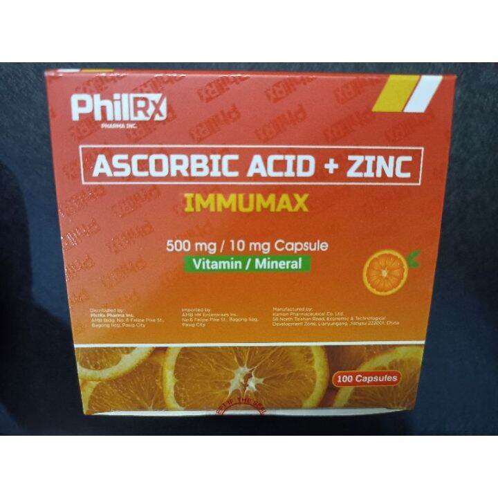 Ascorbic Acid plus Zinc IMMUMAX 100 Capsule Vitamin C Lazada PH