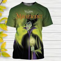 Disney T-Shirts Maleficent Cartoon Anime 3D Print Streetwear Men Women Casual Fashion Oversized T Shirt Kids Tees Tops Clothing