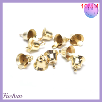 Fuchun กระดิ่งขนาดเล็ก10ชิ้นทำจากโลหะระฆังต้นคริสมาสงานฝีมือ DIY สำหรับตบแต่งปาร์ตี้