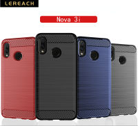 Lereach กรณี TPU สำหรับหัวเว่ย Nova 3i คาร์บอนไฟเบอร์นุ่มซิลิโคนแปรงต่อต้านเคาะโทรศัพท์กรณีปกหลัง