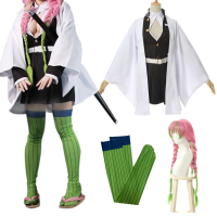 Adult Kids Demon Slayer Kimetsu No Yaiba Anime Kimono Kanroji Mitsuri Cosplay Costume Kisatsutai Uniform Women Halloween Clothes