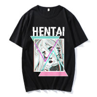 ที่มีคุณภาพสูงเสื้อฮาราจูกุผู้ชายเสื้อยืดเซ็กซี่ Senpai รัก Hentai Ahegao Otaku Vaporwave สีดำแขนสั้นเสื้อยืดสตรี U Nisex เสื้อผ้า Y2k ด้านบน