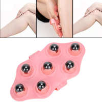 ที่นอนนวดเบาะแบบพกพา Roller Ball ถุงมือนวดกล้ามเนื้อผ่อนคลาย Slimming ลูกปัดแม่เหล็ก Body Massager Multifunctional