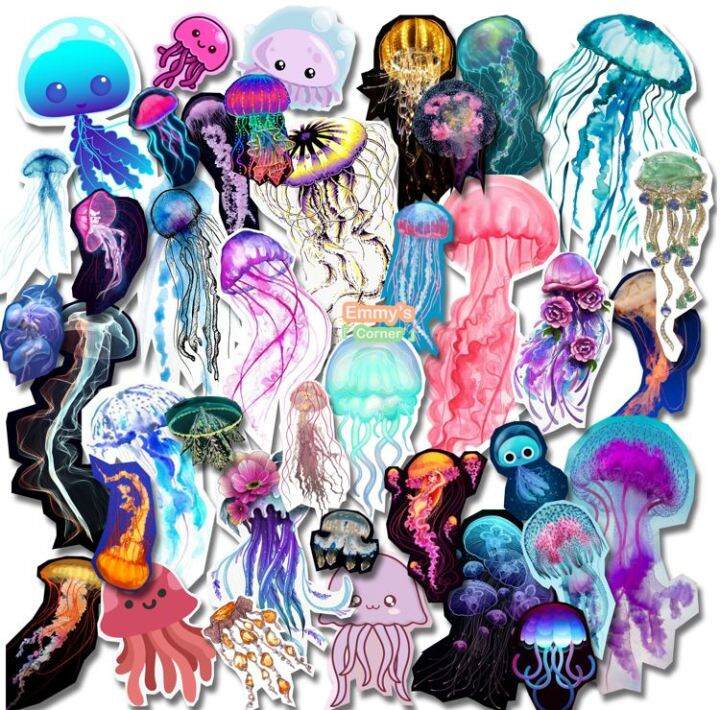 Jellyfish decorative stickers 50pcs Lazada PH