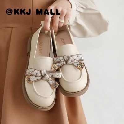 KKJ MALL Ladies Shoes 2022 Summer New Leather R British Style Loafers Womens Slip-on Womens Shoes Fashion Single Shoes with Jk Small Leather Shoes