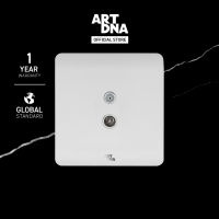 ART DNA รุ่น A63 Frameless เต้ารับสัญญาณดาวเทียม+เต้ารับสัญญาณโทรทัศน์ Satellite + TV Socket สีขาว ปลั๊กไฟโมเดิร์น ปลั๊กไฟสวยๆ สวิทซ์ สวยๆ switch design