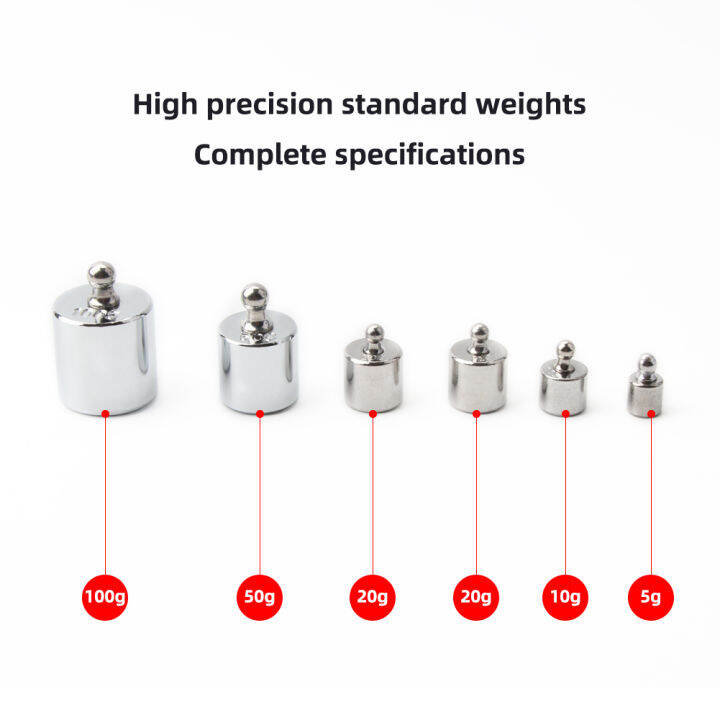 rcyago-5ชิ้น-เซ็ต-precision-calibration-set-chrome-plating-scale-weights-set-1g-2g-5g-10g-20g