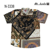 ?ส่งฟรี?เสื้อเชิ้ตชาย Mr-Junko ผ้านิ่มใส่สบายไม่ร้อน งานคุณภาพ พรีเมี่ยม ลายผ้าด้านหน้าต่อกัน N-3338