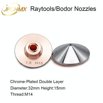 JHCHMX Raytools Nozzles Double Layer Dia.32mm Caliber 0.8-4.0mm For Empower BT230 BT240 Fiber Laser Head Bodor Laser Machine
