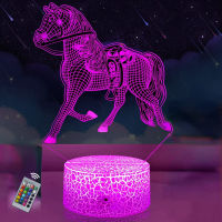 Nighdn Horse Toys Night Light for Kids Boys Girls Bedroom Decor with Remote Control 16 Colors 3D Lamp Birthday Christmas Gifts