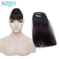 SEGO Straight 4g Small Short Front Bangs 100 Real Human Hair Non-Remy Clip in Air Blunt Bang Fringe Hair Extensions