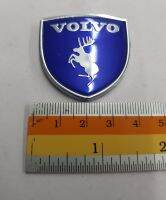 Pate Volvo น้ําเงิน ขอบ เงิน คู่ งานเหล็ก 3.9CM