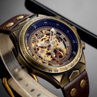 ⌚✥✕✕ Explosive Mechanical Watch Mens Fashion Casual Bronze Automatic Mechanical Watch