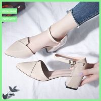 CODtianjia6731 《In stock Ship In a day!!!!》 Shoes Women High Heels Shoes Womens Chunky-Heel Shoes Korean-Style Hollow Work Shoes