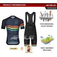 AIPEILEI Men S Cycling Jersey Set Short Sleeve Racing Downhill Jerseys With 4D Padded Cycling Bike Bib Shorts Bicycling