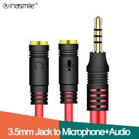 3.5mm Jack Splitter Adapter Audio Splitter Headphone Adapter Cable Aux Extension Cable Mic Y Splitter for phone Computer Laptop