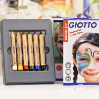 Italy Giotto 6 Color Natural Children Face Body Mark Up Pastel Pencil Party Makeup Painting Crayon School Kid Drawing Pencils Drawing Drafting