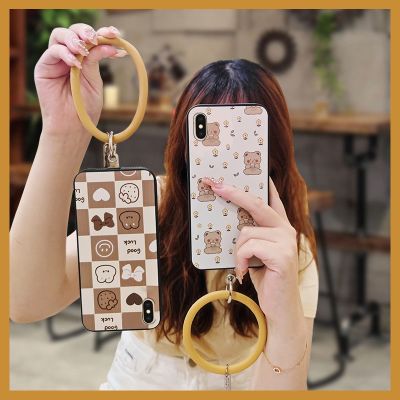 texture creative Phone Case For iphone X/XS advanced youth The New cute hang wrist personality couple liquid silicone