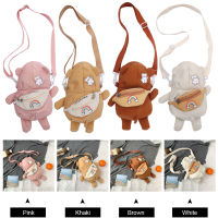 [Fast Delivery] Kawaii Crossbody Bags Canvas Women Girls Crossbody Satchel Harajuku Cute Cartoon Bear Fun Adjustable Strap for Student Street Casual Purse