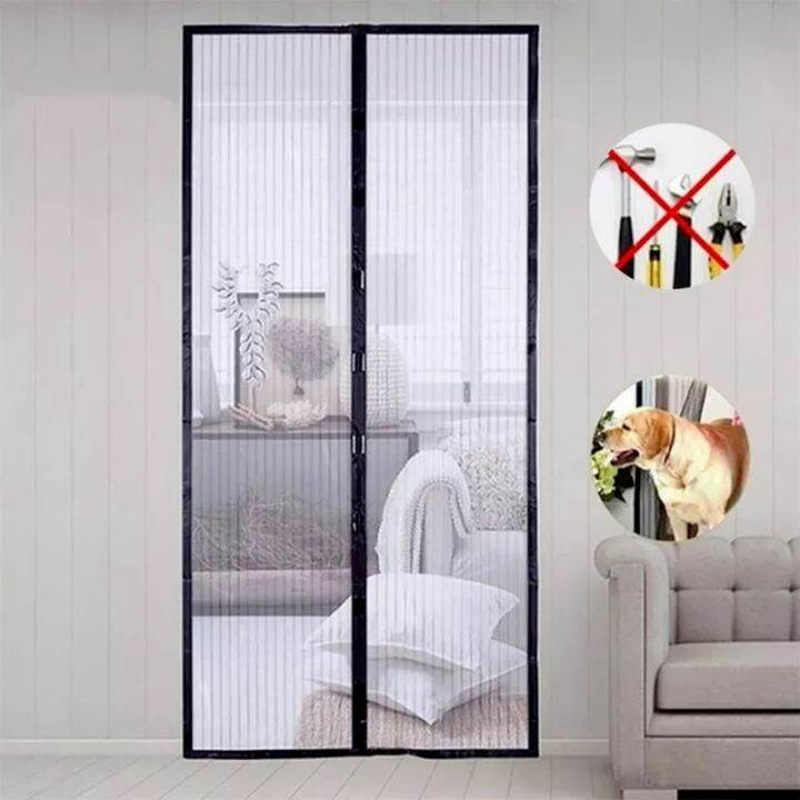 tool-free-reinforced-magnetic-door-curtain-net-anti-bug-fly-partition-mesh-closing