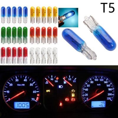 10Pcs W2W T5 12V 1.2W สีฟ้า/สีแดง /Amber/สีเหลืองรถฮาโลเจนโคมไฟเครื่องมือไฟ Dashboard หลอดไฟ Auto ภายในรถจัดแต่งทรงผม