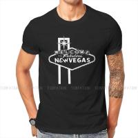 Fallout Game Welcome to New Vegas Tshirt Vintage Grunge Mens Clothes Tops Big Size Cotton Crewneck T Shirt