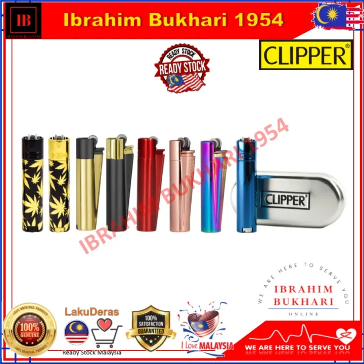 Clipper Classic Flint Metal Lighter Butane Gas Refillable With