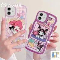 Cartoon Cute Kuromi Wavy Pattern Phone Case For Vivo Y17 Y02 V25 Pro Y35 Y22 Y16 Y15A Y15S Y22s V23e V23 V20Pro V21 V20SE Y21 Y21s Y20 Y20s Y12 Y15 Y11 Y1s Y30i Y51 Y33s Y19 T1X Clear TPU Soft Protective Cover
