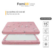 Ga chun bọc nệm cũi dễ thương cho bé gái FAMI88 BEDDING