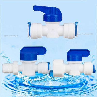 RO Water Straight Plastic Ball Valve 1/4 quot; 3/8 quot; OD Hose Quick Connect 1/4 quot; 3/8 quot; Male 1/2 quot; Female Reveser Osmosis Aquarium Fitting