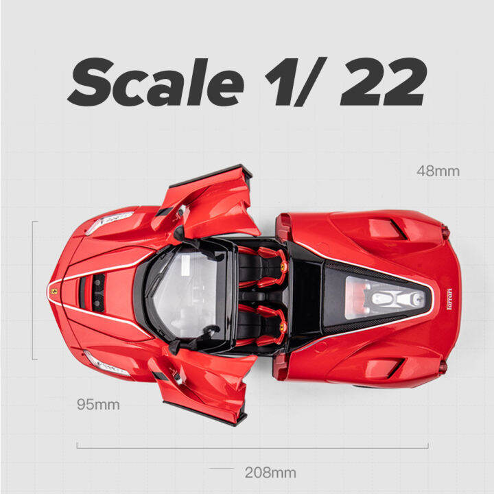 klt-มาตราส่วน-1-22-ferrari-laferrari-supercar-ของเล่นโลหะผสมรถรุ่นรถ-diecast-ยานพาหนะสําหรับเด็กเด็กเสียงแสงผลของขวัญงานอดิเรกคอลเลกชัน