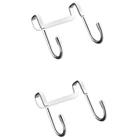 2X Stainless Steel Perforation-Free Cabinet Door Seamless Clothes Hook Door Back Wall Hanging Hook