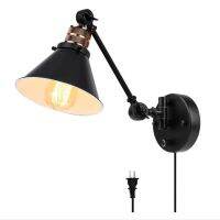 Wall lamp of bedroom the head of a bed American country to restore ancient ways swing long arm folding manipulator with plug adjustable light ebay ❤