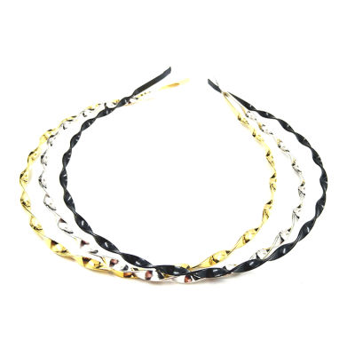 30pcs Wholesale Headbands 5mm DIY Metal Twisting Hairbands DIY Hair Accessories Gold Silver Black Hair Hoops Girls Headwear