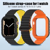 สายซิลิโคน + เคส2-In-1สายนาฬิกาคู่สำหรับนาฬิกา Apple 8/7/6/Se 5สุดพิเศษสำหรับ I Watch 49มม. 44มม. 45/41มม. 40มม. 38มม. 42มม.