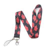 New Anime Naruto Akatsuki Cartoon Red Cloud Print Lanyard for Keys Camera Cool Id Badge Holder Mobile Neck Straps Hang Rope Gift