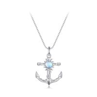 Original 100% 925 Sterling Silver Exquisite Blue Anchor Necklace Pendant Necklace For Women Luxury Bracelet Making Jewelry Gifts