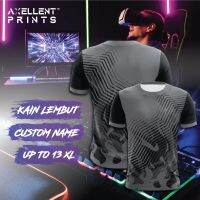 Axellent พิมพ์เกมควันสีเทา kelabu baju เสื้อชื่อที่กำหนดเองรอบคอแขนสั้นเกมไวรัส