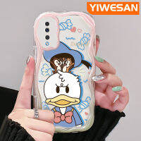 YIWESAN เคสปลอกสำหรับ Samsung ลายการ์ตูนรูปเป็ดโดนัลด์สีสันสดใส,เคสซิลิโคนอ่อนชัดเจนปกป้องเคสโทรศัพท์โปร่งใส A50s M40s A52 A50กาแล็คซี่