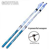 GHOTDA Telescopic เบ็ดตกปลาคาร์บอนสูง3.6/4.5/5.4/6.3M เบ็ดตกปลาคันเบ็ดปั่นอัลตร้าไลท์เดินทาง