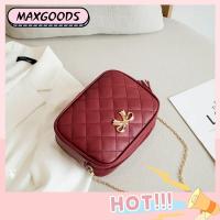 MAXG งานปัก ผู้หญิง Crossbody โซ่ห่วงโซ่ สีทึบทึบ กระเป๋าถือแบบถือ ลำลองแบบสบายๆ หนังพียู กระเป๋าใส่โทรศัพท์ สำหรับผู้หญิง