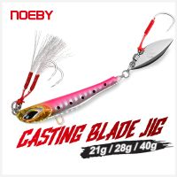 【lz】▣﹊☎  Noeby costa fundição lâmina gabarito isca 21g 28g 40g metal jig colher jigging cauda spinner artificial isca dura mar pesca equipamento