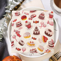 20PCS Cupcake พิมพ์สารพัน Vintage Decoupage ผ้าเช็ดปากงานฝีมือ Decopatch กระดาษเพศเปิดเผย Party Supplies ทิ้งบนโต๊ะอาหาร-DFDAG STORE